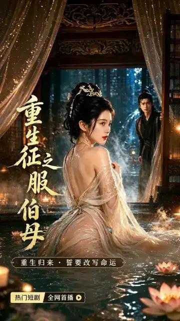 性转魅魔短剧海报，紫色长裙女性与黑发女学生